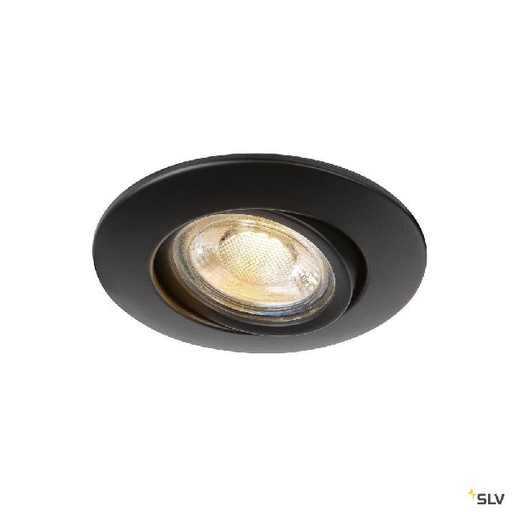 [DC1003344] EASY-INSTALL QPAR51, encastré de plafond intérieur, rond, noir, GU10/QPAR51, 20W 1003344