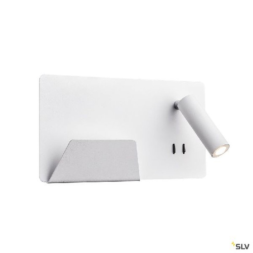 [DC1003457] SOMNILA SPOT, applique int. liseuse, gauche, blanc, LED 13W 3000K, avec port USB 1003457