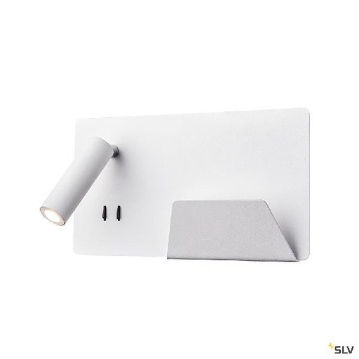 [DC1003458] SOMNILA SPOT, applique int. liseuse, droite, blanc, LED 13W 3000K, avec port USB 1003458