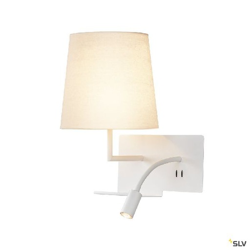 [DC1003459] SOMNILA FLEX, applique int. liseuse, gauche, blanc, LED 3W, 3000K, avec port USB 1003459