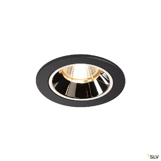 [DC1003771] NUMINOS® S, encastré de plafond, 20°, noir/chrome, LED, 8,6W, 2700K, IP20/IP44 1003771