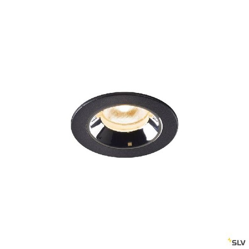 [DC1005504] NUMINOS® XS, encastré plafond int, 40°, noir/chrome, LED, 7W, 2700K, IP20/IP44 1005504