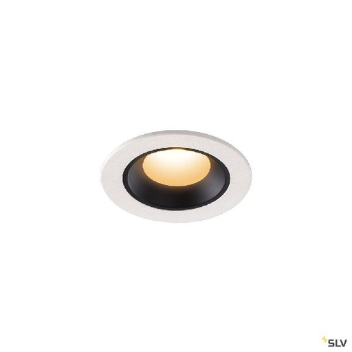 [DC1005508] NUMINOS® XS, encastré de plafond int, 20°, blanc/noir, LED, 7W, 2700K, IP20/IP44 1005508