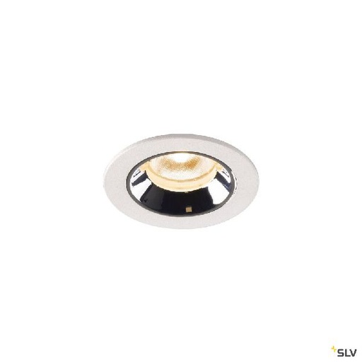 [DC1005516] NUMINOS® XS, encastré plafond int, 55°, blanc/chrome, LED, 7W, 2700K, IP20/IP44 1005516