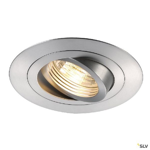 [DC113446] NEW TRIA 78 XL, ROND GU10 encastré, alu brossé, max. 50W, clips ressorts 113446