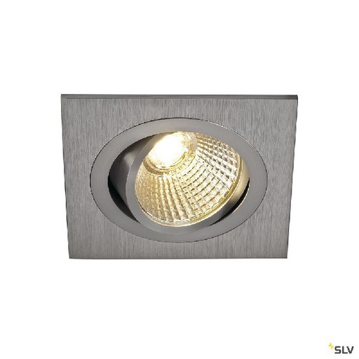 [DC113916] NEW TRIA 77, carré, LED, alu brossé, 9,1W, 3000K, 38°, clips ressorts 113916