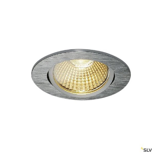 [DC114386] NEW TRIA 68, rond LED, alu brossé, 12W, 3000K, 38°, alim inclus 114386