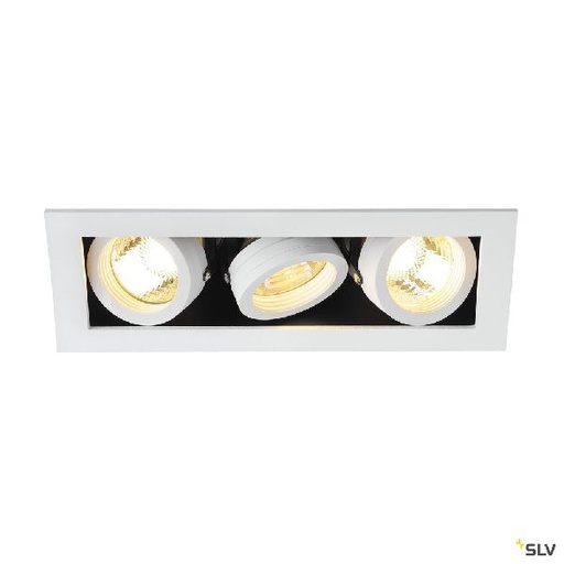 [DC115531] KADUX, encastré de plafond intérieur, triple, blanc mat, GU10/QPAR51, 3x 50W max 115531