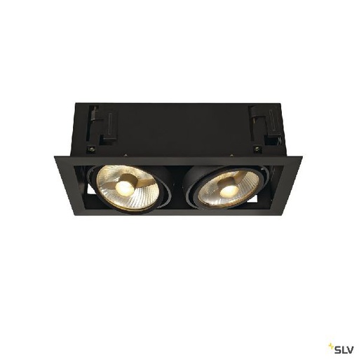 [DC115550] KADUX, encastré de plafond intérieur, double, noir mat, GU10/QPAR111, 2x 75W max 115550