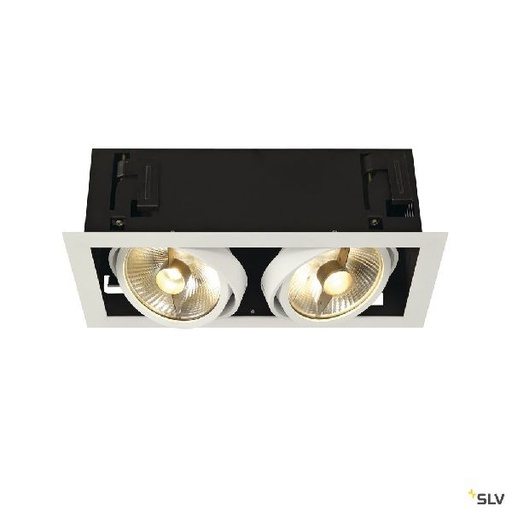 [DC115551] KADUX, QPAR111, encastré carré, blanc, max. 2x75W 115551