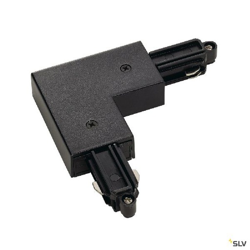 [DC143060] Connecteur d'angle pour rail 1 allumage 16A max, noir, terre intérieure 143060