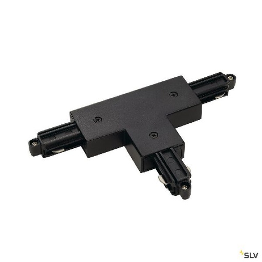 [DC143070] Connecteur en T pour rail 1 allumage 16A max, noir, terre gauche 143070