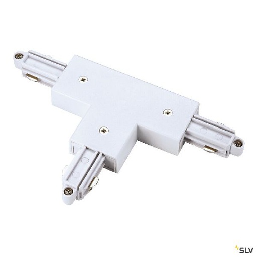 [DC143071] Connecteur en T pour rail 1 allumage 16A max, blanc, terre gauche 143071