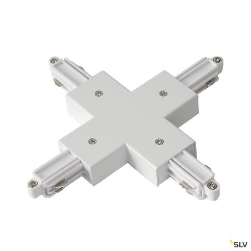 [DC143161] Connecteur en X pour rail 1 allumage 16A max, blanc 143161