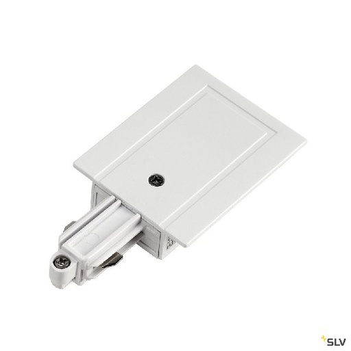 [DC143231] Alimentation, terre gauche, intérieur, pour rail 1 allumage à encastrer, blanc 143231