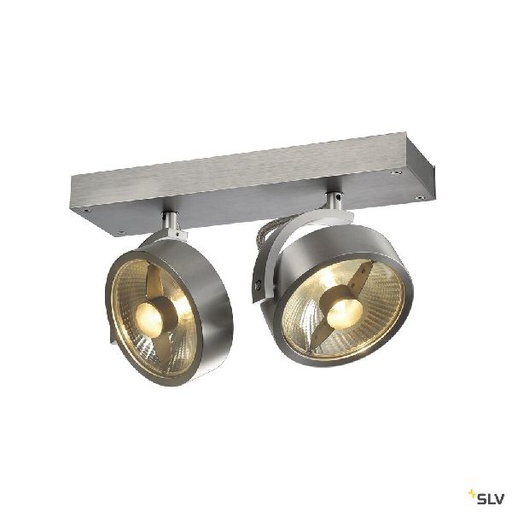 [DC147316] KALU, 2 spots, QPAR111 plafonnier, alu brossé. ES111, max. 2x75W 147316