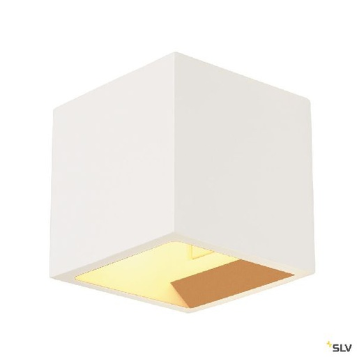 [DC148018] PLASTRA, applique intérieure, cube, blanc, G9/QT14, 42W max, plâtre 148018