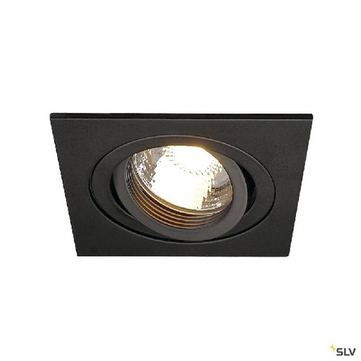 [DC199990] PIREQ, encastré de plafond intérieur, carré, noir mat, GU10/QPAR51, 50W max 199990