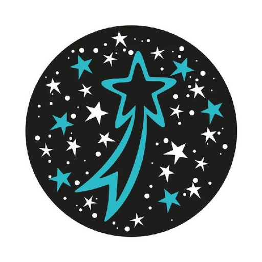 [FES-GOBO-ETOILE-1C-54] Gobo Ø54mm- motif étoiles - 1 couleur - blanc - Festilight GOBO-ETOILE-1C-54