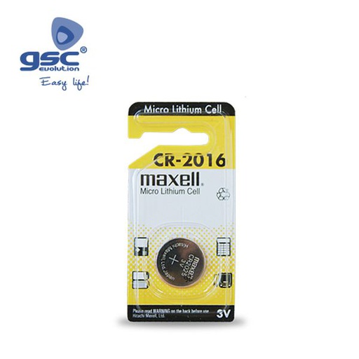 [GC009000209] Pile Lithium MAXELL CR2016 3V, Blister 1 Unid. | 009000209