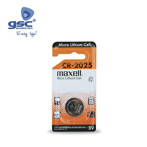 [GC009000210] Pile Lithium MAXELL CR2025 3V, Blister 1 Unid. | 009000210