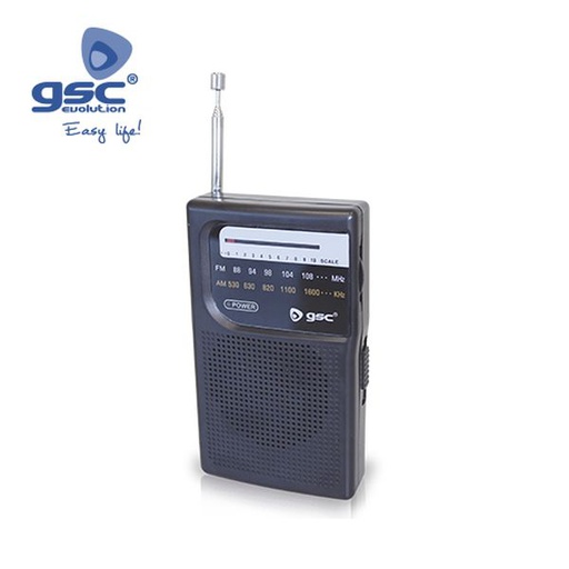 [GC002402596] Radio vertical portative 2xAA 118x28x70mm | 002402596