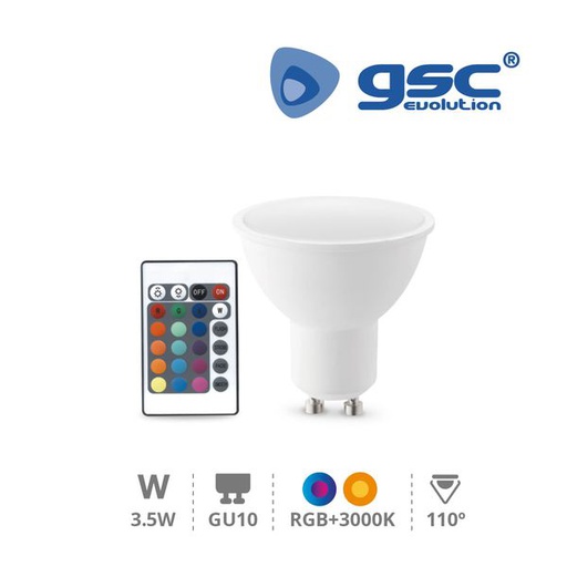 [GC200650007] 3,5W GU10 RGB + lampe dichroïque 3000K avec contrô | 200650007