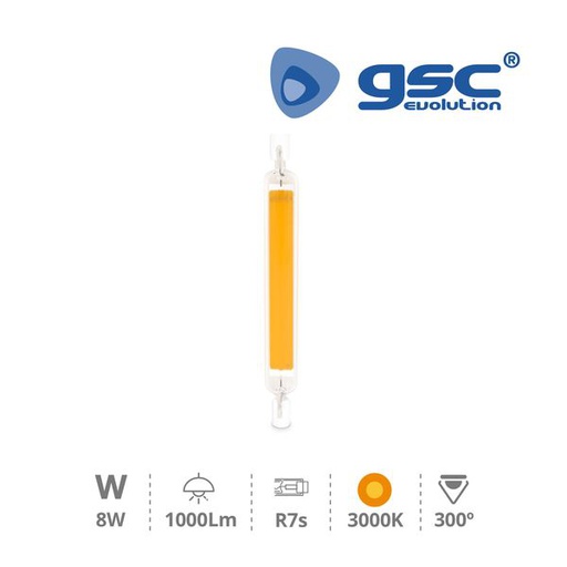 [GC200650024] COB 118mm R7s 8W 3000K lampe LED linéaire | 200650024