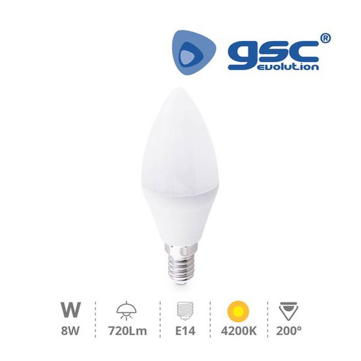 [GC200695001] Lampe à bougie 8W E14 4200K | 200695001
