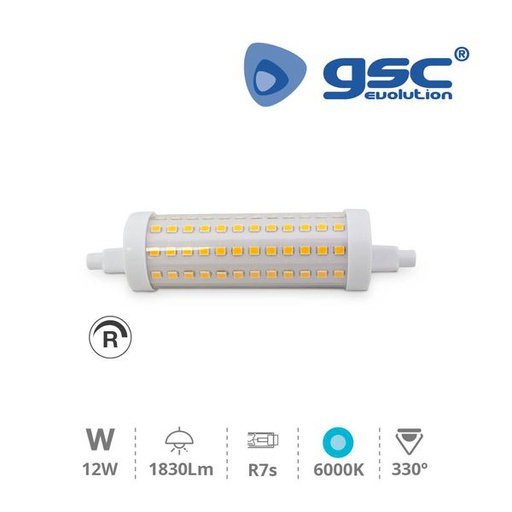 [GC200650020] Lampe linéaire 118mm R7s 12W 6000K réglable | 200650020