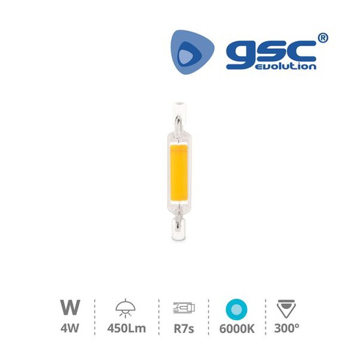 [GC200650023] Lampe linéaire à LED COB 78mm R7s 4W 6000K | 200650023