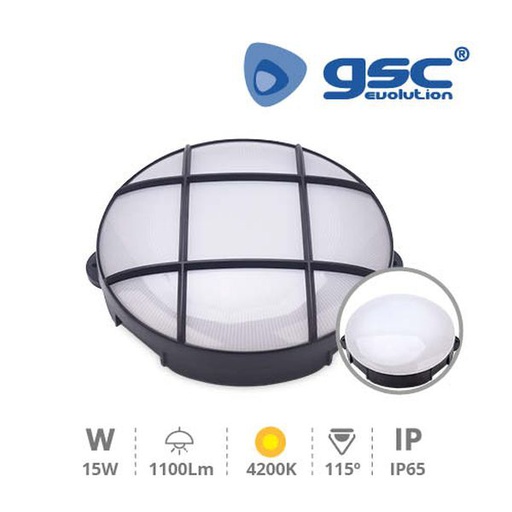 [GC200205006] Applique LED ronde Oxalis avec grille 15W 4200K No | 200205006