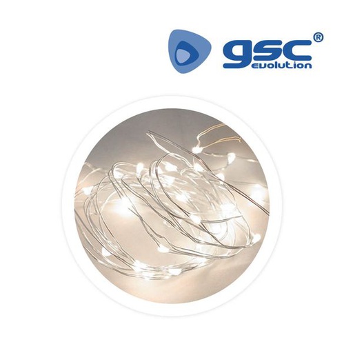 [GC005204411] Guirlande LED 5M blanc froid 50 LEDS. Batería 3xAA | 005204411