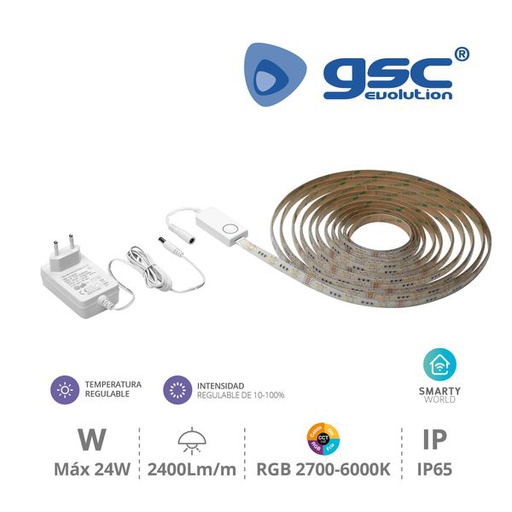 [GC204035001] Kit 5M 6W/M RGB Smart LED Strip + 2700-6000K IP65 | 204035001