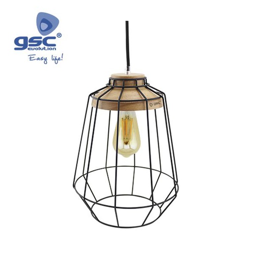[GC000705241] Lampe à suspension de type cage E27 1M Noir | 000705241