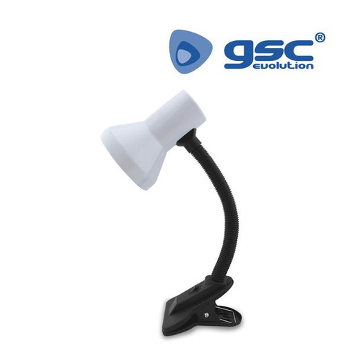 [GC001900403] Lampe avec pinces de fixation E27 Max.40W - Blanc | 001900403