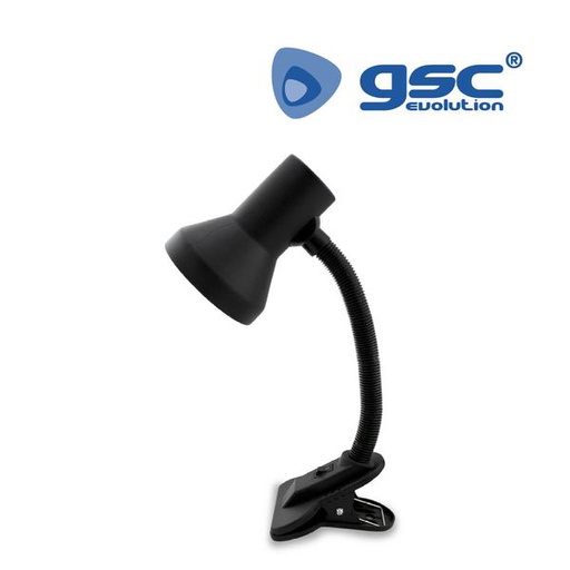 [GC001900404] Lampe avec pinces de fixation E27 Max.40W - Noir | 001900404