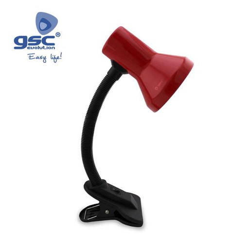 [GC001900406] Lampe avec pinces de fixation E27 Max.40W - Rouge | 001900406
