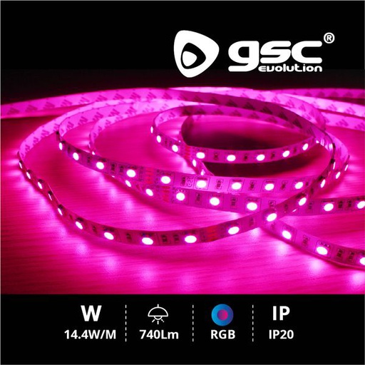 [GC001504588] Rouleau 5M LED SMD5050 (14,4W) RGB IP20 24V | 001504588