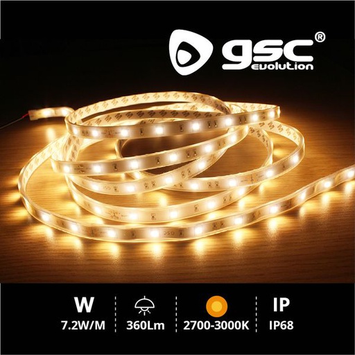 [GC001504597] Rouleau 5M LED SMD5050 (7,2W) 2700K-3000K IP68 24V | 001504597