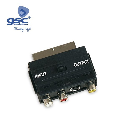 [GC002600921] Adapt.AV/S-VHS Euro M a3RCA H+mini4pins+Int IN/OUT | 002600921