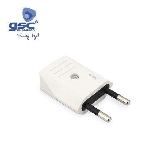 [GC000200484] Fiche électrique mâle 2 pôles 4mm Blanc10A 250V | 000200484