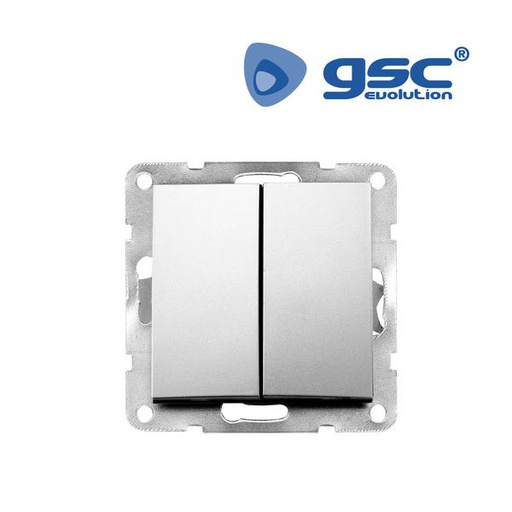 [GC103500009] Double interrupteur encastré Iota Silver | 103500009