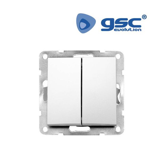 [GC103500008] Double interrupteur encastré Iota White | 103500008