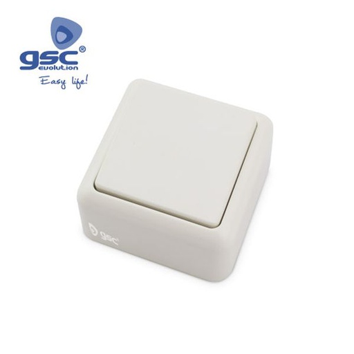 [GC000201024] ICommutateur surface Blanc 65x65mm 10A 250V | 000201024