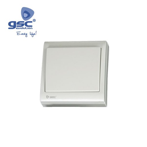 [GC000200492] Interrupteur double surface Blanc 80x80mm 10A 250V | 000200492