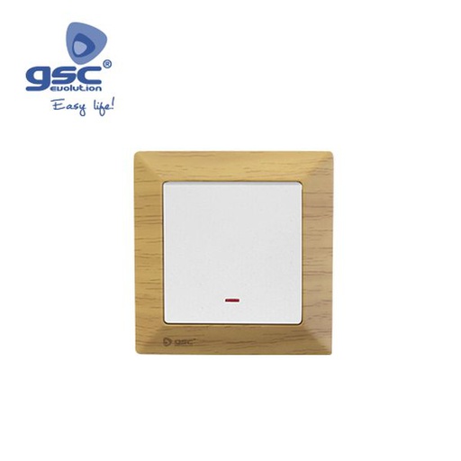 [GC000201034] Plaque de prise à encastrer pour 1 module Bois | 000201034