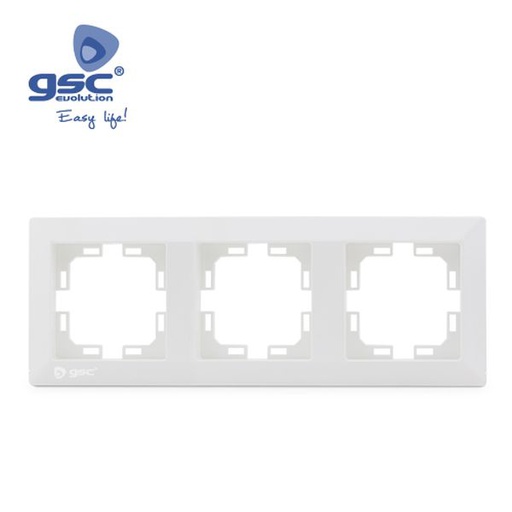[GC000201021] Plaque de prise à encastrer pour 3 modules Blanc | 000201021