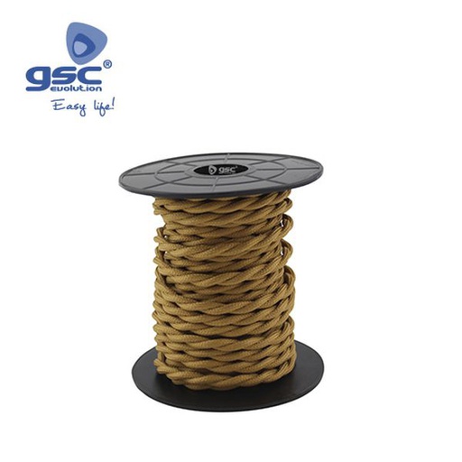 [GC003902983] 10M (2x0,75mm) Câble textile tressé jaune | 003902983