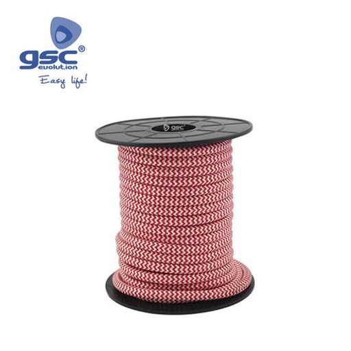[GC003902988] Câble textile 10M (2x0,75mm) Blanc/Rouge | 003902988